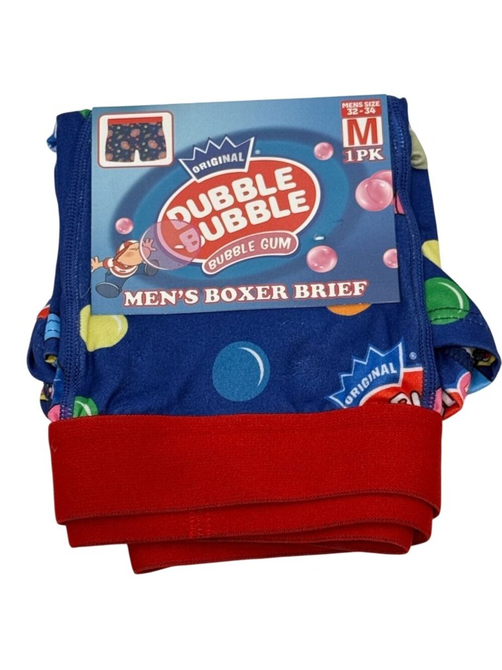 Dubble Bubble Boxer Briefs Mens M 32-34 Bubble Gum Print